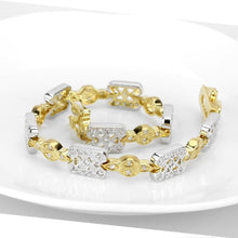 Load image into Gallery viewer, LO4741 - Gold+Rhodium Brass Bracelet with AAA Grade CZ  in Clear