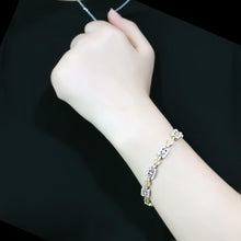 Load image into Gallery viewer, LO4741 - Gold+Rhodium Brass Bracelet with AAA Grade CZ  in Clear