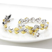 Load image into Gallery viewer, LO4743 Gold+Rhodium Brass Bracelet with AAA Grade CZ in Clear