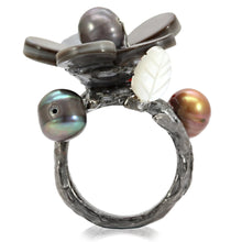 Load image into Gallery viewer, LO4744 - Antique Tone Brass Ring with Assorted in MultiColor