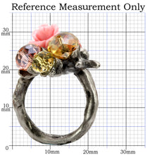 Load image into Gallery viewer, LO4745 - Antique Tone Brass Ring with Assorted in MultiColor