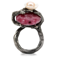 Load image into Gallery viewer, LO4748 - Antique Tone Brass Ring with Assorted in MultiColor