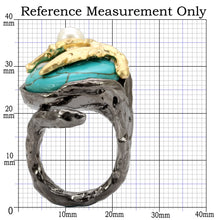 Load image into Gallery viewer, LO4749 - Antique Tone Brass Ring with Assorted in MultiColor