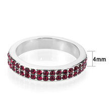 Load image into Gallery viewer, LO4751 - Rhodium Brass Ring with Top Grade Crystal in Red