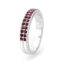 Load image into Gallery viewer, LO4751 - Rhodium Brass Ring with Top Grade Crystal in Red