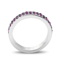 Load image into Gallery viewer, LO4752 - Rhodium Brass Ring with Top Grade Crystal in Amethyst