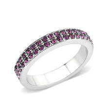 Load image into Gallery viewer, LO4752 - Rhodium Brass Ring with Top Grade Crystal in Amethyst