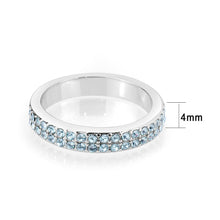 Load image into Gallery viewer, LO4753 - Rhodium Brass Ring with Top Grade Crystal in SeaBlue