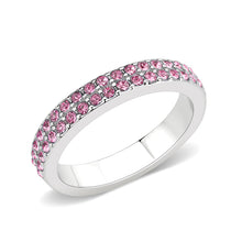 Load image into Gallery viewer, LO4758 - Rhodium Brass Ring with Top Grade Crystal in Rose