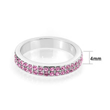 Load image into Gallery viewer, LO4758 - Rhodium Brass Ring with Top Grade Crystal in Rose