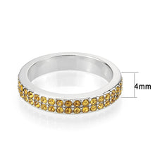 Load image into Gallery viewer, LO4759 - Rhodium Brass Ring with Top Grade Crystal in Topaz