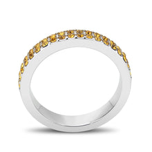 Load image into Gallery viewer, LO4759 - Rhodium Brass Ring with Top Grade Crystal in Topaz