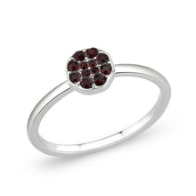 Load image into Gallery viewer, LO4762 - Rhodium Brass Ring with Top Grade Crystal in Red Series