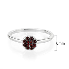 Load image into Gallery viewer, LO4762 - Rhodium Brass Ring with Top Grade Crystal in Red Series