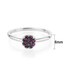 Load image into Gallery viewer, LO4763 - Rhodium Brass Ring with Top Grade Crystal in Amethyst