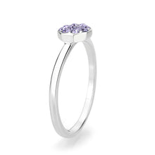 Load image into Gallery viewer, LO4766 - Rhodium Brass Ring with Top Grade Crystal in Tanzanite