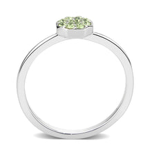 Load image into Gallery viewer, LO4767 - Rhodium Brass Ring with Top Grade Crystal in Peridot