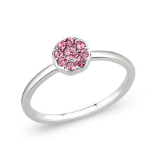 Load image into Gallery viewer, LO4769 - Rhodium Brass Ring with Top Grade Crystal in Rose