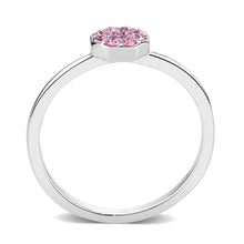 Load image into Gallery viewer, LO4769 - Rhodium Brass Ring with Top Grade Crystal in Rose