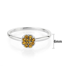 Load image into Gallery viewer, LO4770 - Rhodium Brass Ring with Top Grade Crystal in Topaz