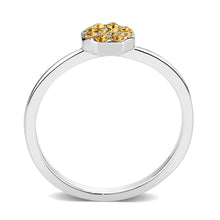 Load image into Gallery viewer, LO4770 - Rhodium Brass Ring with Top Grade Crystal in Topaz