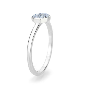 LO4771 - Rhodium Brass Ring with Top Grade Crystal in Aquamarine