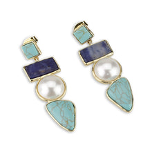 Load image into Gallery viewer, LO4787 - Earring, Brass, Flash Gold, Assorted, MultiColor, N/A