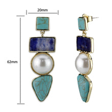 Load image into Gallery viewer, LO4787 - Earring, Brass, Flash Gold, Assorted, MultiColor, N/A
