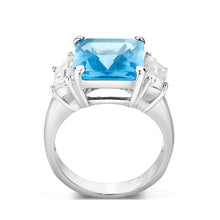 Load image into Gallery viewer, LO5S204- Sterling Silver Ring with Synthetic Glass In Aquamarine  High Polished( NO Plating) (Copy)