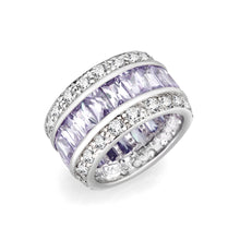 Load image into Gallery viewer, LO5S205- Sterling Silver Ring with CZ IN Amethyst  High Polished( NO Plating)