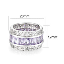 Load image into Gallery viewer, LO5S205- Sterling Silver Ring with CZ IN Amethyst  High Polished( NO Plating)