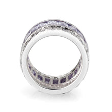 Load image into Gallery viewer, LO5S205- Sterling Silver Ring with CZ IN Amethyst  High Polished( NO Plating)