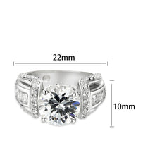 Load image into Gallery viewer, LO5S206- Sterling Silver Ring with CZ IN Clear  High Polished( NO Plating)