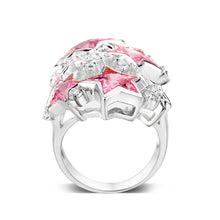 Load image into Gallery viewer, LO5S207- Sterling Silver Ring with CZ IN Pink  High Polished( NO Plating)