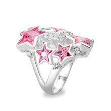 Load image into Gallery viewer, LO5S207- Sterling Silver Ring with CZ IN Pink  High Polished( NO Plating)