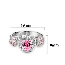 Load image into Gallery viewer, LO5S210- Sterling Silver Ring with CZ In Pink High Polished( NO Plating)