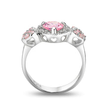 Load image into Gallery viewer, LO5S210- Sterling Silver Ring with CZ In Pink High Polished( NO Plating)