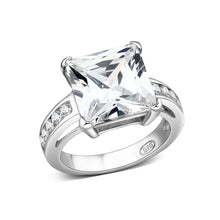 Load image into Gallery viewer, LO5S214- Sterling Silver Ring with CZ In Clear High Polished( NO Plating)