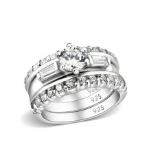 Load image into Gallery viewer, LO5S216- Sterling Silver Ring with CZ In Clear High Polished( NO Plating)