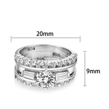 Load image into Gallery viewer, LO5S216- Sterling Silver Ring with CZ In Clear High Polished( NO Plating)