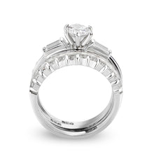 Load image into Gallery viewer, LO5S216- Sterling Silver Ring with CZ In Clear High Polished( NO Plating)