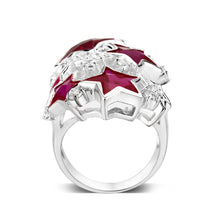 Load image into Gallery viewer, LO5S217- Sterling Silver Ring with CZ In Ruby High Polished( NO Plating)