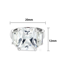 Load image into Gallery viewer, LO5S218- Sterling Silver Ring with CZ In Clear High Polished( NO Plating)