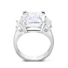 Load image into Gallery viewer, LO5S218- Sterling Silver Ring with CZ In Clear High Polished( NO Plating)
