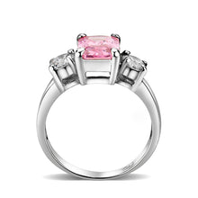 Load image into Gallery viewer, LO5S222- Sterling Silver Ring with CZ In Pink High Polished( NO Plating)