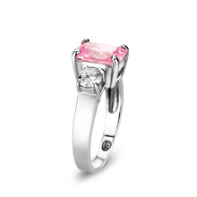 Load image into Gallery viewer, LO5S222- Sterling Silver Ring with CZ In Pink High Polished( NO Plating)