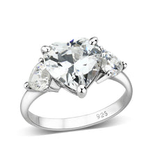 Load image into Gallery viewer, LO5S224- Sterling Silver Ring with CZ In Clear High Polished( NO Plating)