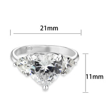 Load image into Gallery viewer, LO5S224- Sterling Silver Ring with CZ In Clear High Polished( NO Plating)