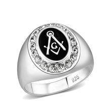 Load image into Gallery viewer, LO5S226- Sterling Silver Ring with  Epoxy  In Black High Polished( NO Plating)