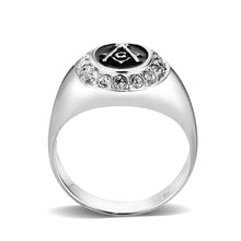 Load image into Gallery viewer, LO5S226- Sterling Silver Ring with  Epoxy  In Black High Polished( NO Plating)